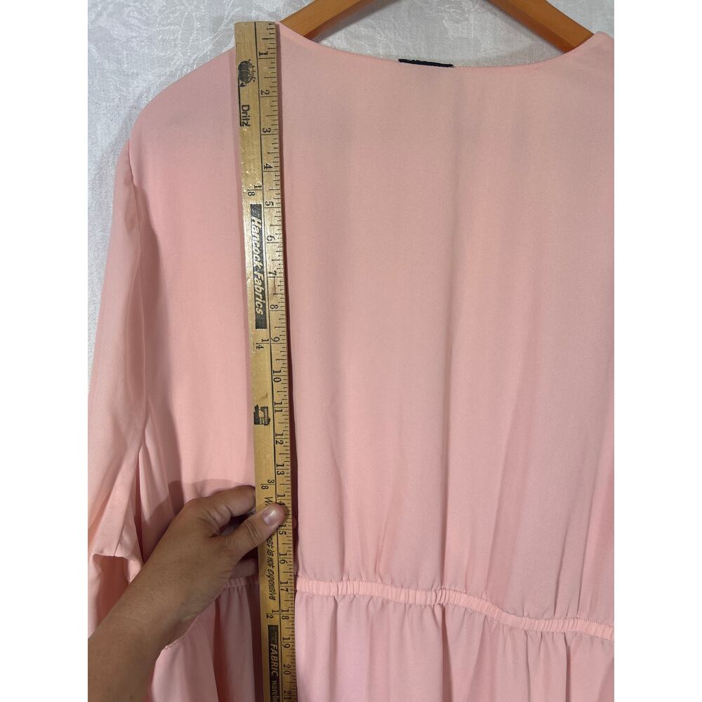 Torrid Wrap Top 3 3X Pink Sheer Ruffle Tunic Mini Dress Long Sleeve Peasant - Picture 10 of 11